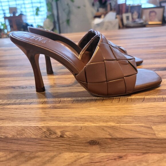 Inc Concepts Chestnut LIAH Braided Square Toe Heeled Slide - Picture 4 of 13